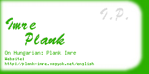 imre plank business card